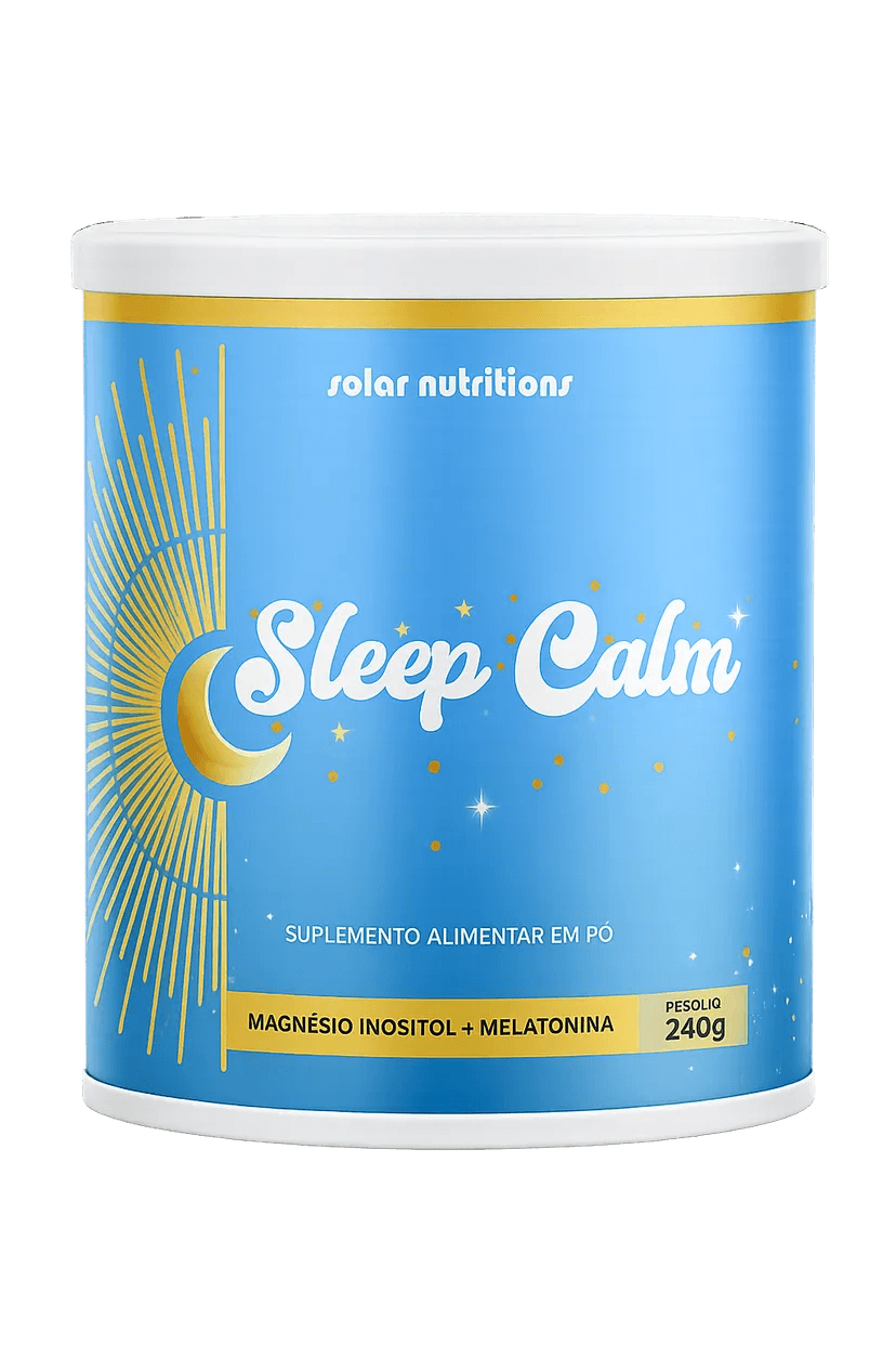 Lata de Sleep Calm na palma da mão